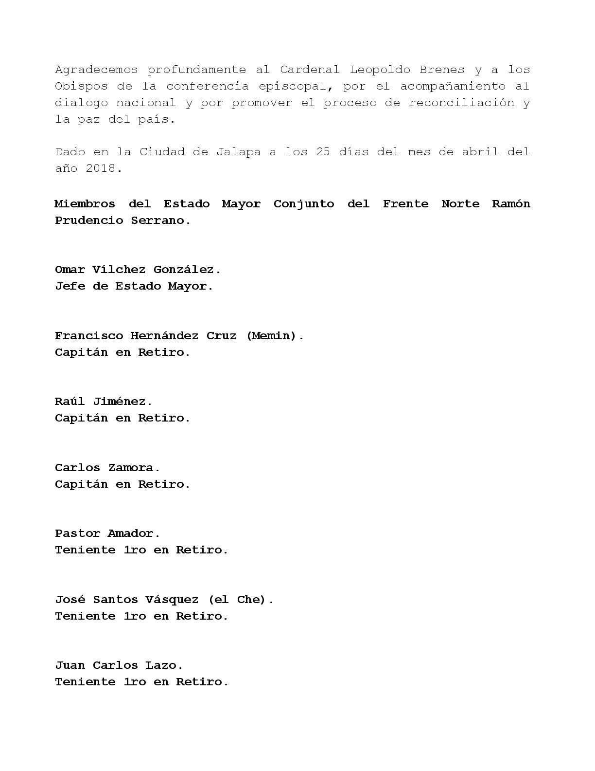comunicado